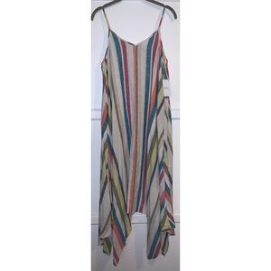 S Midi handkerchief hem Sun dress spaghetti strap